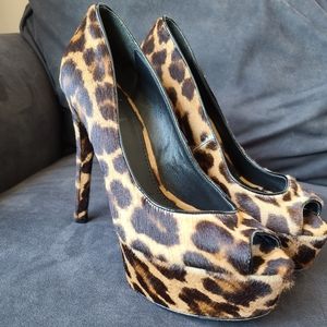 B Brian Atwood Leopard Fur Pumps